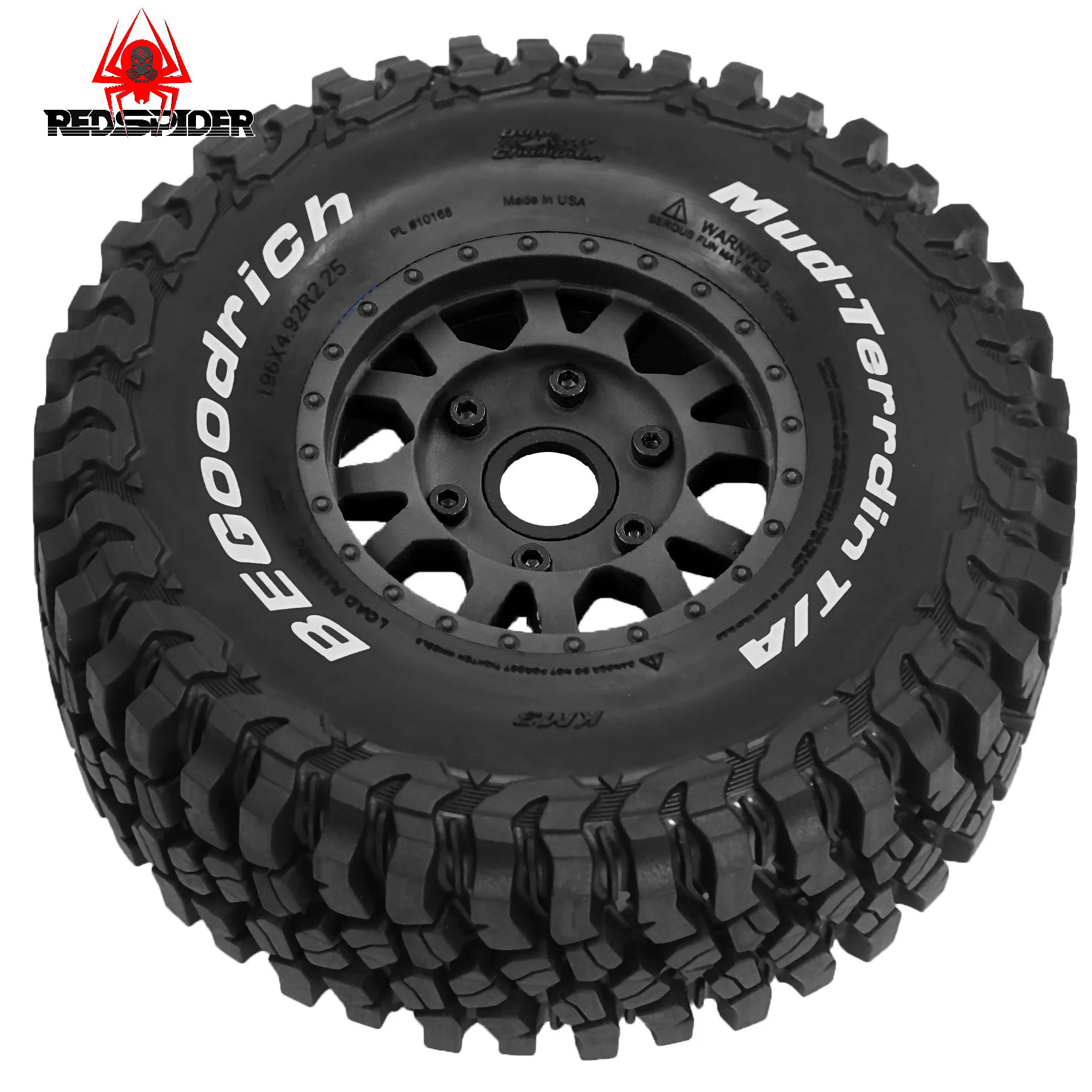 ยางรถบรรทุกแบบสั้น 4 ชิ้น ขนาด 126 มม. 1/8 พร้อมล้อและหัวต่อแบบหกเหลี่ยมขนาด 12 มม. และ 14 มม. สำหรับรถ Slash Arrma Senton HuanQi 727 Vkar 10sc Hpi Rc