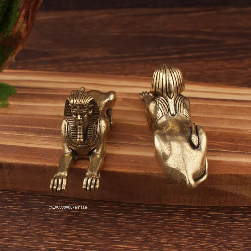الصلبة النحاس مصر أبو الهول تمثال الحلي الصغيرة النحاس الحارس تمثال التماثيل سطح المكتب زينة اكسسوارات الديكور المنزل