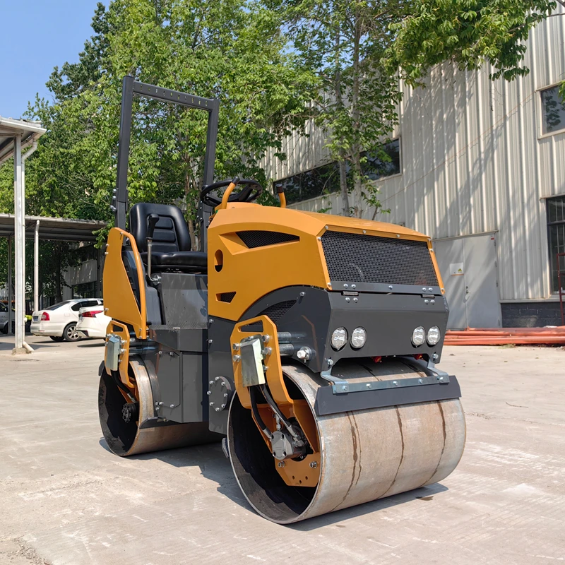 آلات البناء الصغيرة الهيدروليكية الاهتزاز البسيطة الطريق الأسطوانة 1.2 طن مزدوجة طبل الأسفلت الأسطوانة فيبرو المضغوط للبيع