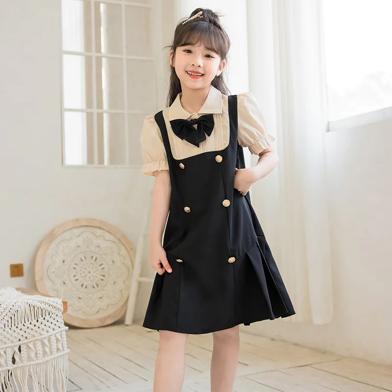 

2025 Korean Spring Autumn Children Elegant Dress For Girl Elementary Girl One-piece Dress Toddler Girl Dress Children's Clothing