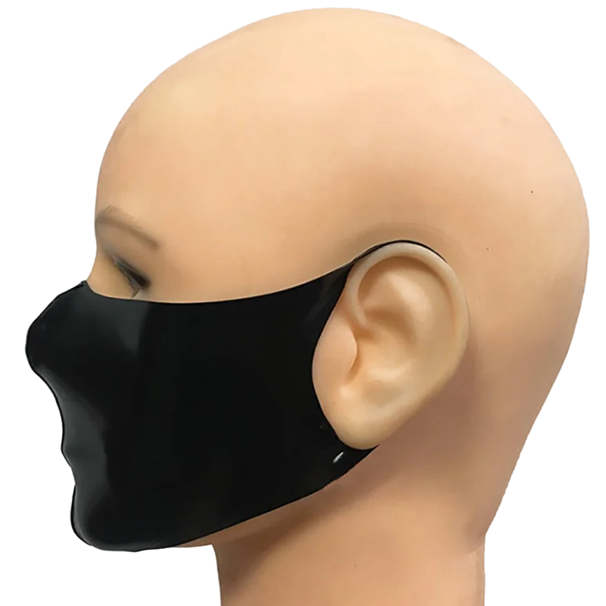 Sexy Latex Gummi Rubber Women Men Mask Mouth Cover Handmade Headpiece RLA130