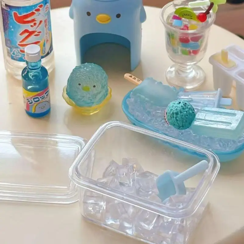1 Zestaw Akcesoriów dla Lalek 1/6 Miniaturowe Jedzenie do Domku dla Lalek Dekoracja do Zabawy Mini Lodówka do Lodów Pojemnik na Lod z Łopatką Model
