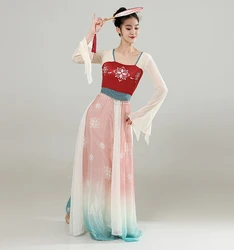 Classical Dance Costume Women's Floating Ancient Style Body Rhythm Practice Clothes Chinese Dance Clothes Dresses Han Tang