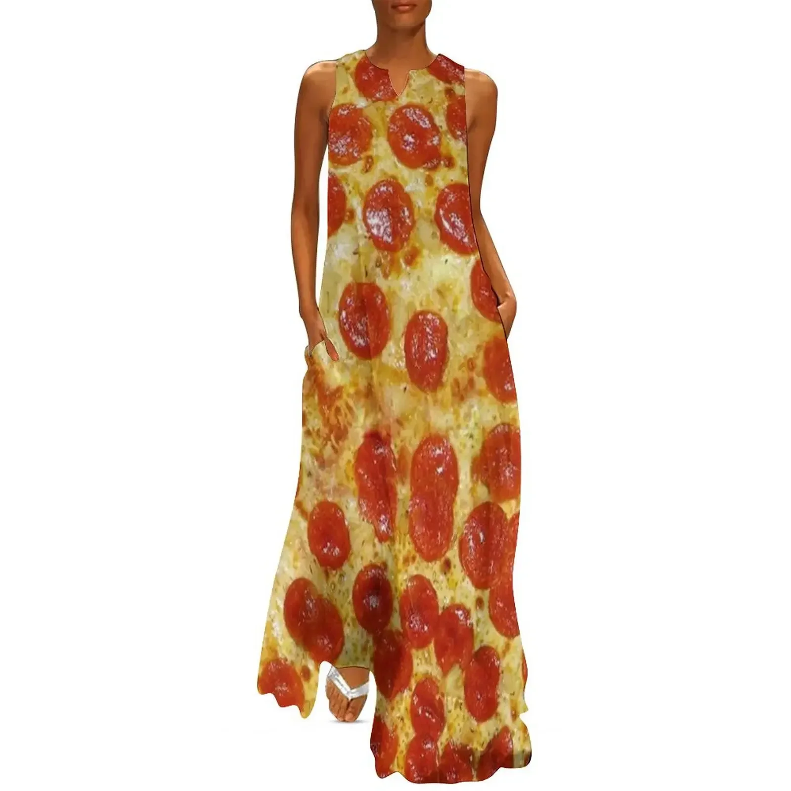 

pizza Long Dress summer women's suit women's summer dress 2025 chic and elegant woman dress Woman's evening