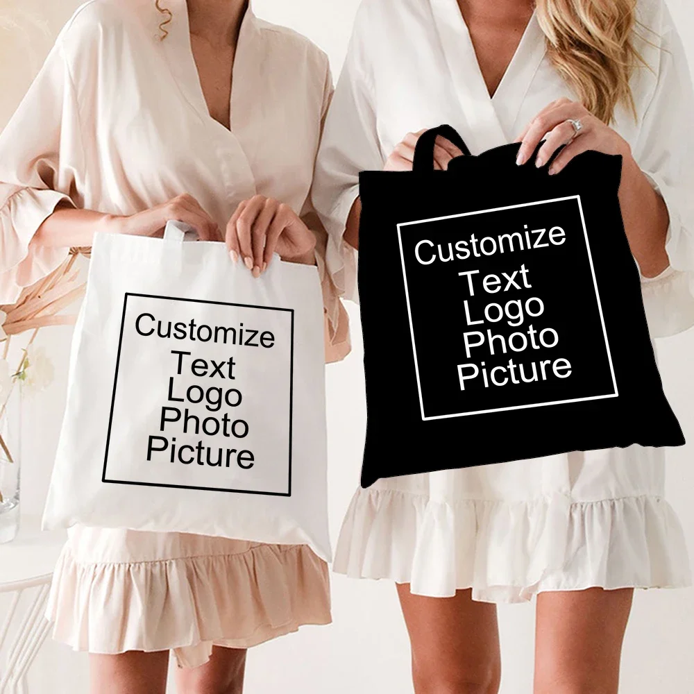 

Add Your Logo Customizable Canvas Tote Bag Large Women's Designer Handbags Shopping Bags for Groceries Fabric Shopper Cloth