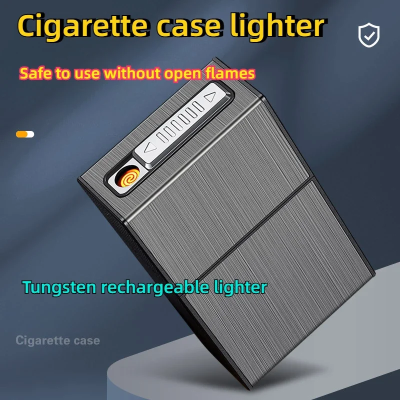 Hot-selling Cigarette Case Lighter USB Rechargeable Rough Cigarette 20 Pack Rechargeable Integrated Lighters&Smoking Accessories