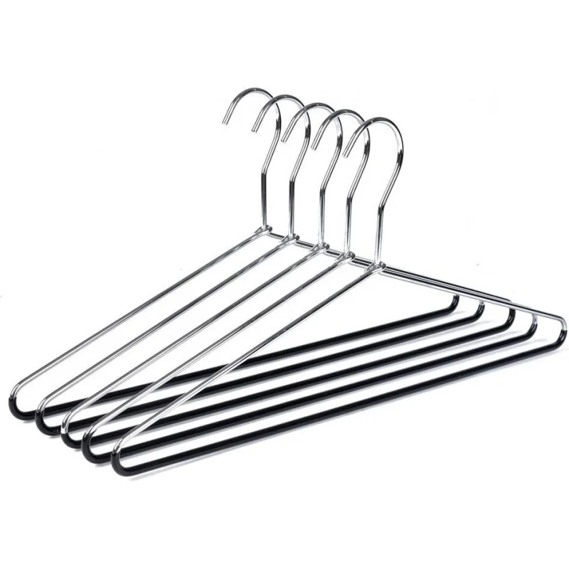 

10 Quality Heavy Duty Metal Coat Hangers With Non-Slip Rubber Coating For Pants (10)