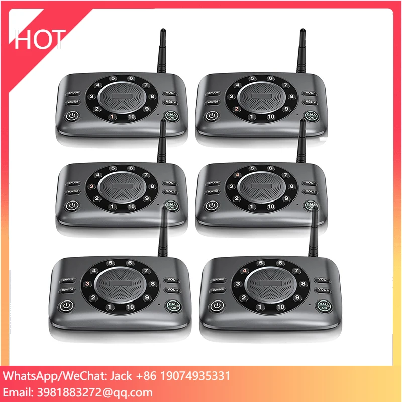 

S600 Wireless Intercom For Business & Home - Low-Cost Factory Direct, Seamless Multi-Channel Communication System,6-Pack