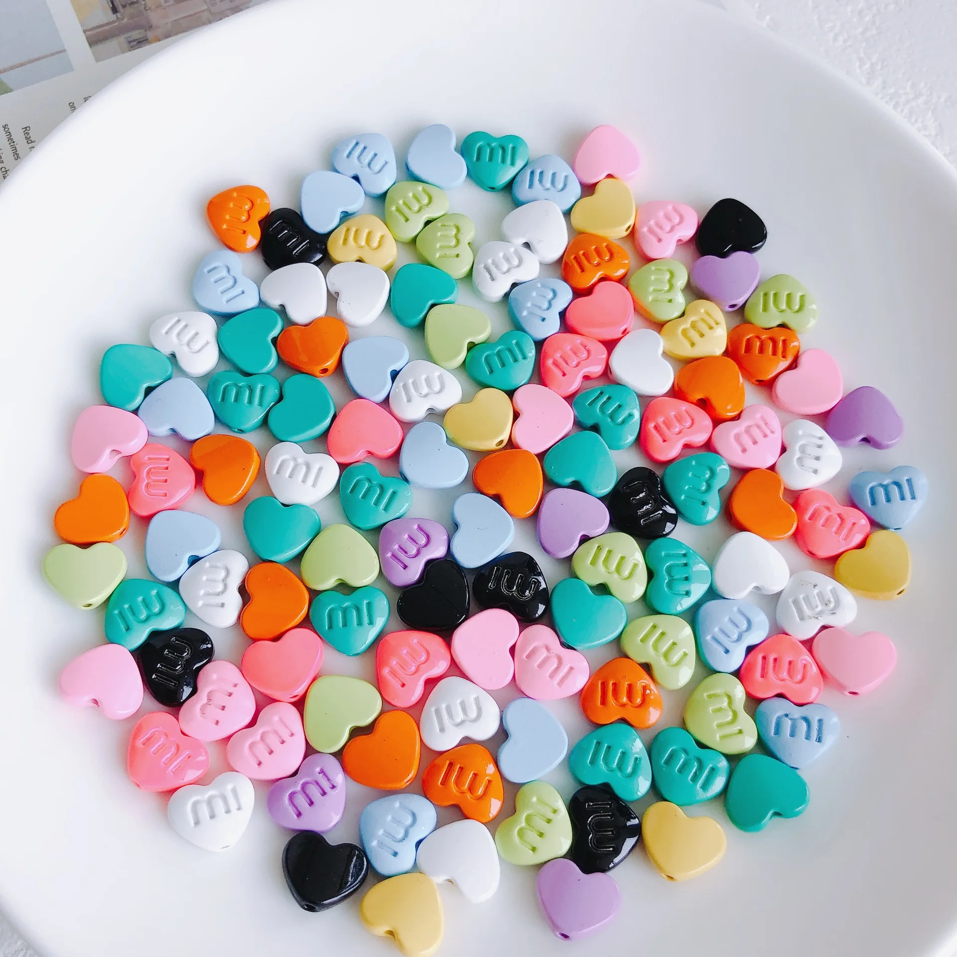 Macaroon color love min letter straight hole alloy diy hair accessories hairpin patch hand-made pendant accessories.