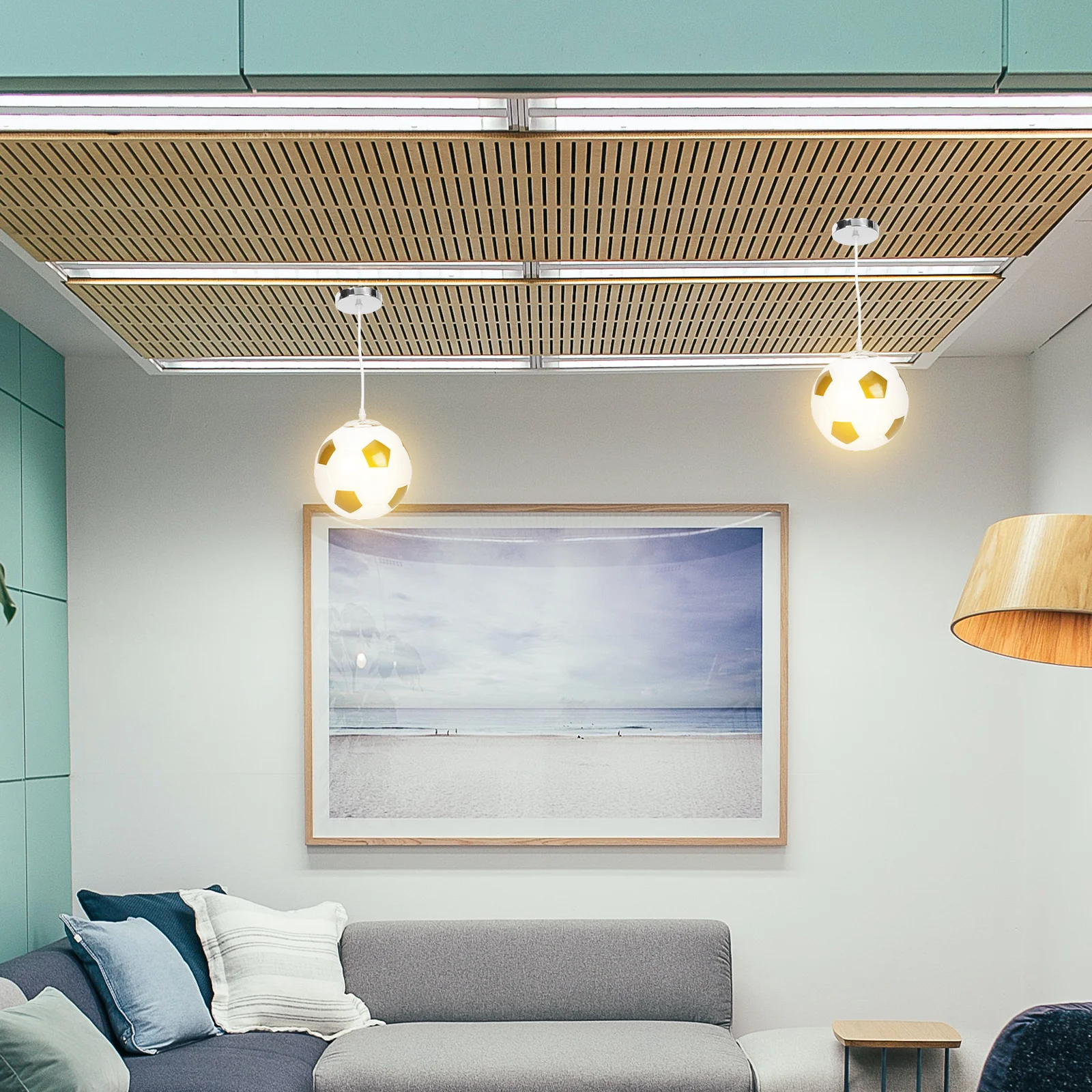 

Football Glass Ceiling Pendant Lamp Stylish Hanging Light for Restaurant Bedroom Living Room Football Glass Chandelier