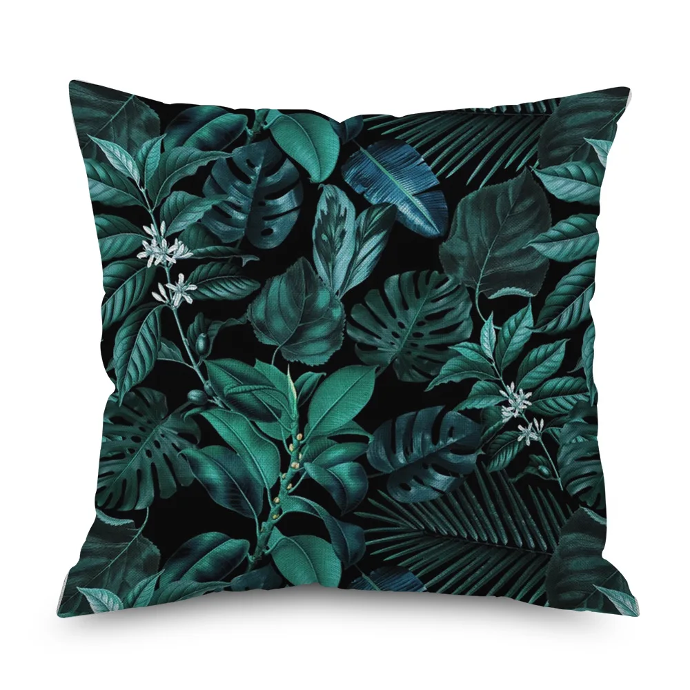 Vintage Floral Linen Pillowcase Black Night Rose Pillow Covers Decorative Interior for Home Decor Pillows Case for Bedroom 45x45