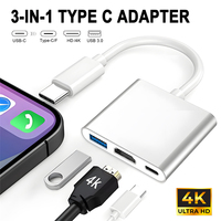 PD 60W 3 in 1 USB Type C To HDMI Adapter For iPhone 15 Pro Max Samsung S24 Xiaomi Huawei Multiport 4K Laptop Macbook Converter