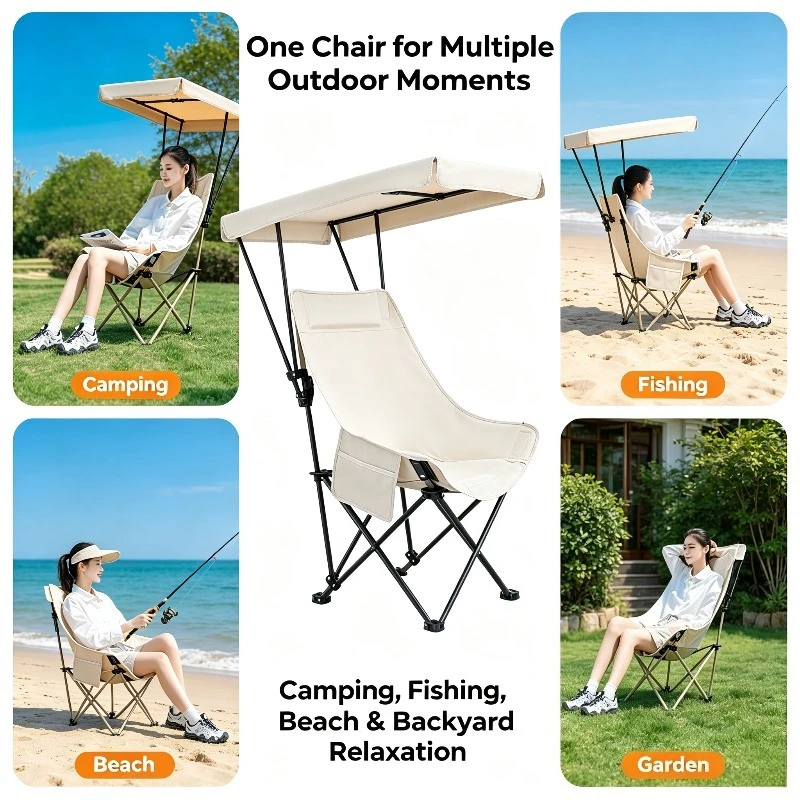 Cadeira Lua Dobrável com Encos - Outdoor Camping High Chair avaliação e preço