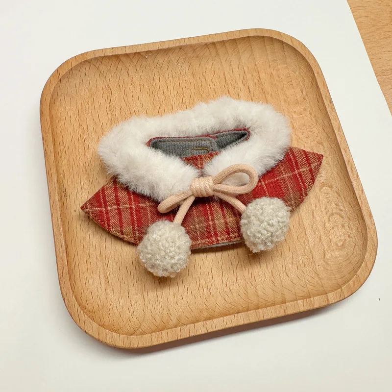 Voor 10 cm pop cape mantel katoenen pop kostuum kerst winter set mini pluche pop outfit nieuwjaar rollenspel rood en bruin