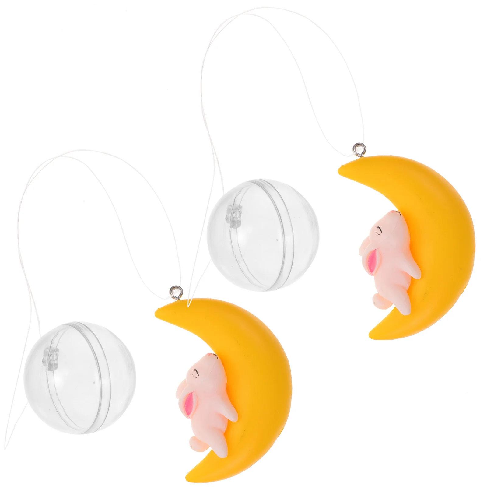 

2pcs Moon Hanging Ornament For Fish Tank Decorative Craft Aquarium Accessories Cute Cartoon Floating Underwater Animal