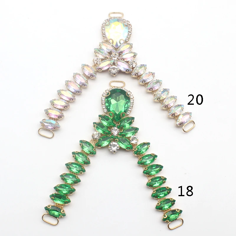 New Fashion 1Pcs/Lot Metal Crystal Slipper Chain Bikini Connector Acrylic Decoration DIY Shoe Buckle Jewelry Accessories