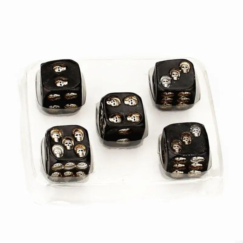 

F1FD 5pcs смола в кубиках 6 Sided D6 Dices 18 -миллиметровые цифровые точки круглые угловые кубики для детей