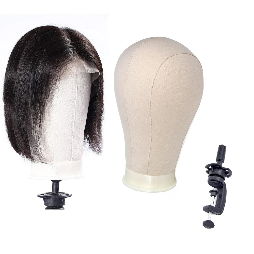 

Манекен-голова из холщовой ткани, прочная холщовая голова для париков, для изготовления, укладки и демонстрации париков, профессиональная манекен-голова с подставкой для париков