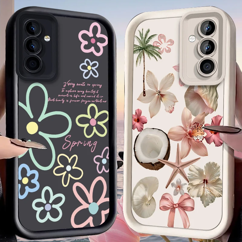 Spring Fresh Line Flower Case for Samsung Galaxy A37 A36 A35 A34 A33 A32 A26 A24 A23 A17 A16 A15 A14 A13 A12 4G 5G A07 A06 Cover