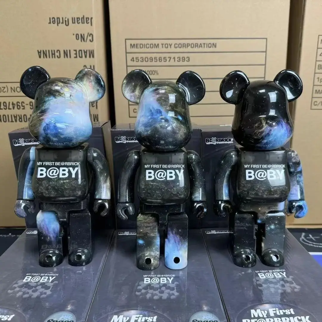 

Bearbrick, 400% год, декоративные украшения Qianqiu со звездным небом, высотой 28 см, АБС, коллекционные настольные украшения, Подарочная фигурка