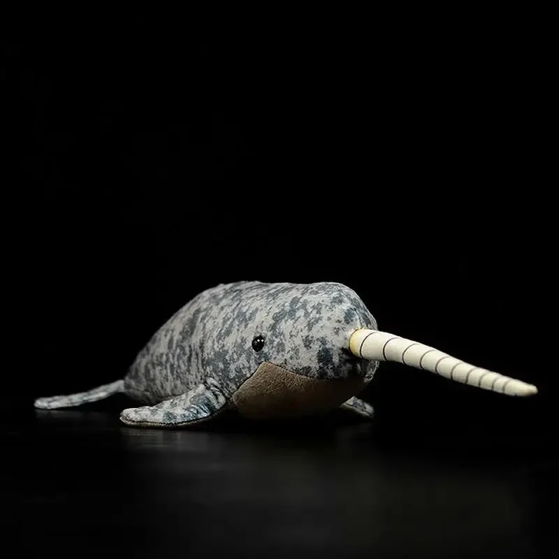 Cute Narwhal Plush Doll Simulation Whale  Marine Animal Model  Education Appease Toys