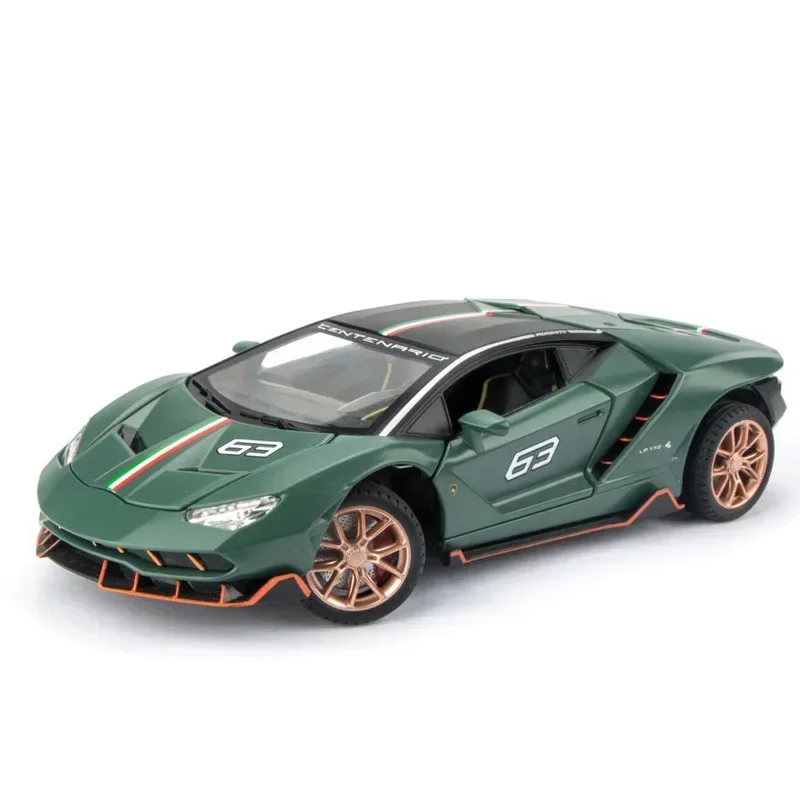 1:24 Lamborghini LP770-4 High Simulation Diecast Metal Alloy Model car Pull Back Sound Light Car Children Gift Collection