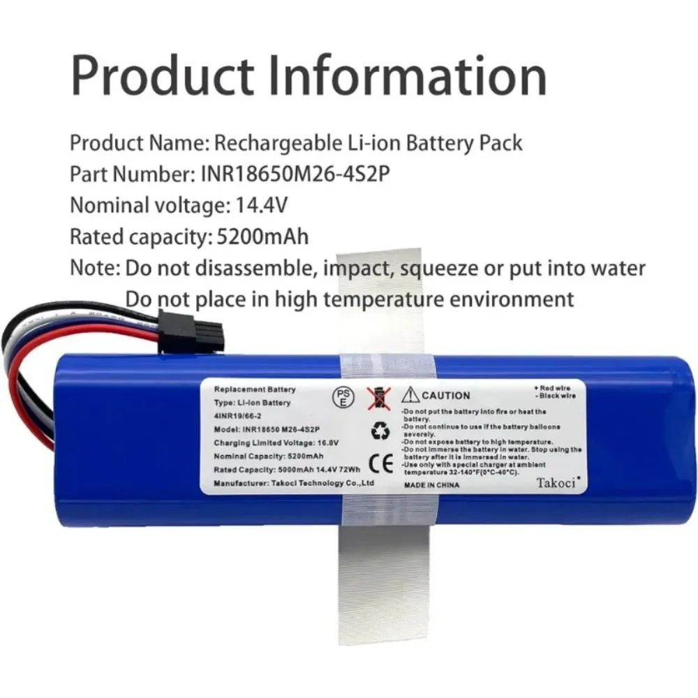 6800mAh 18650 Replacement Battery for Eufy Robovac L70 Hybrid Series Robot Vacuum Lithium Ion Sweeping Robot Battery 14.4V