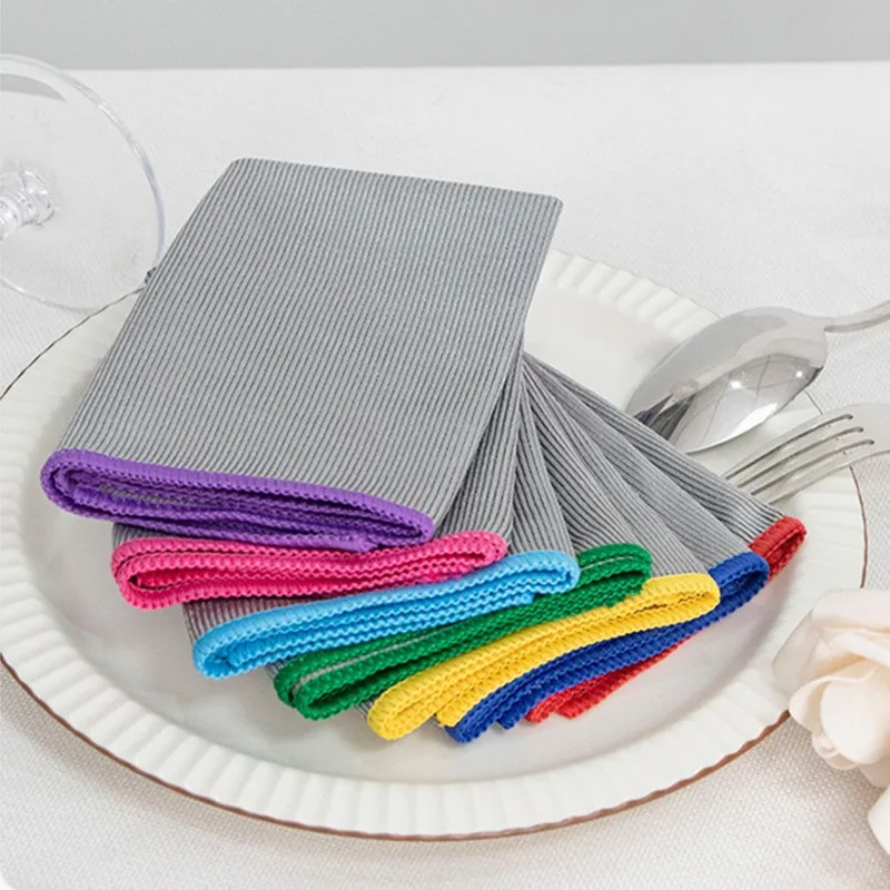 

1Pc 30x30cm Microfiber Glass Wiping Towel Home Kitchen Absorbent Mirror Wine Glass Cleaning Cloth