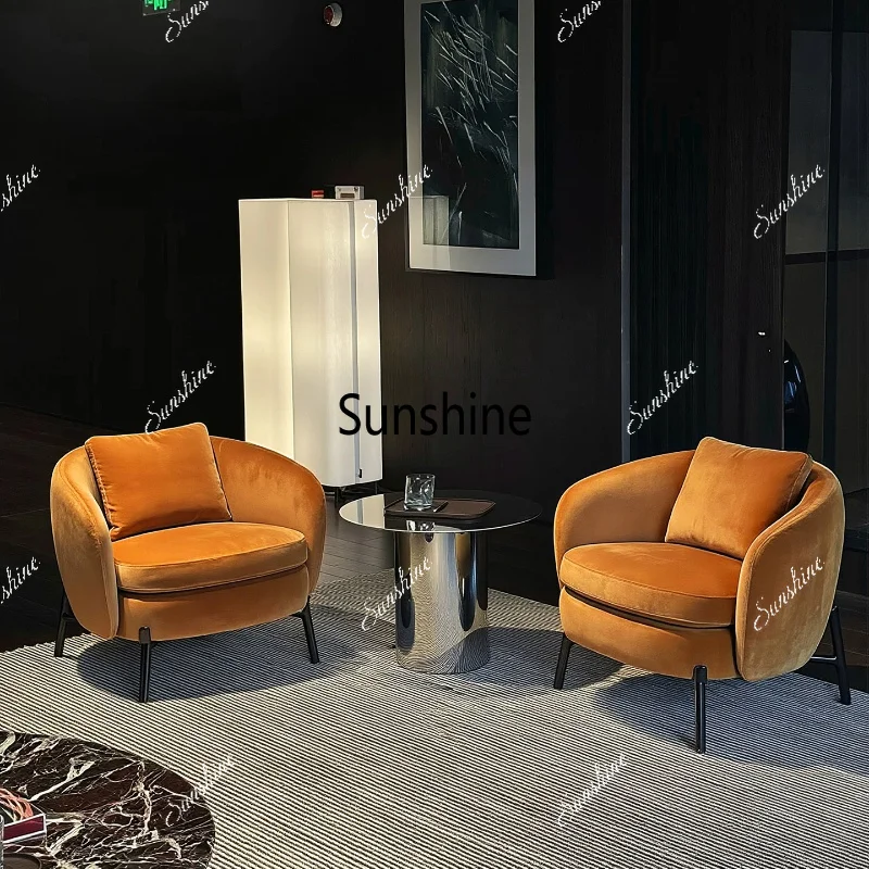 Italian minimalist style single sofa cream style single leisure chair