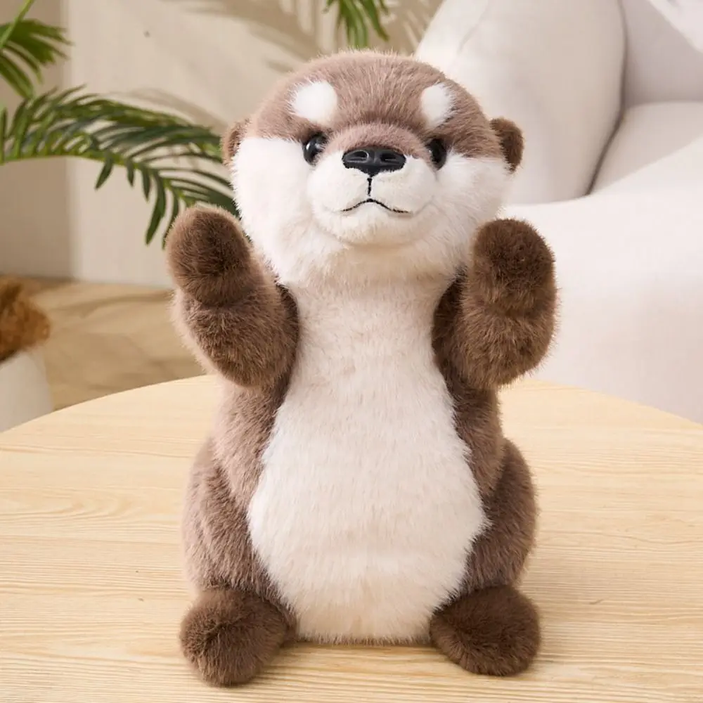 

PP Cotton Brown Otter Plush Toy Soft Fluffy Chubby Otter Stuffed Animal Dolls Collection Lifelike Simulation Otter Toy Doll