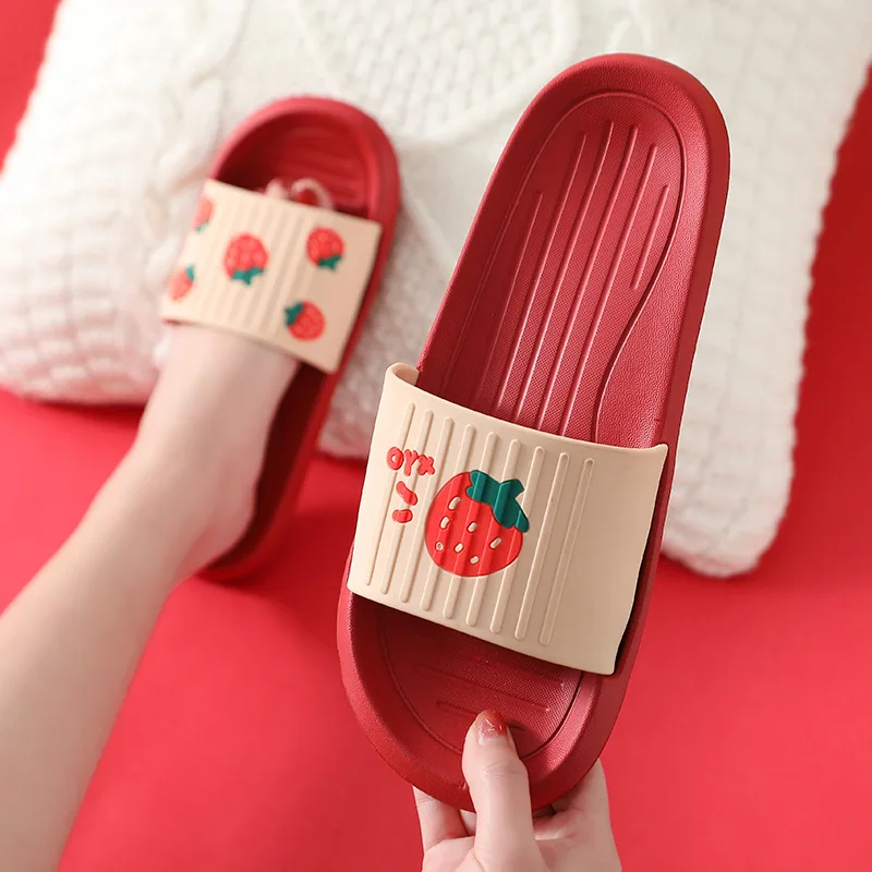 

Summer Casual Women's Slippers Home Flats Platform Luxury Designer Woman Shoes Fruit Cartoon Indoor Outdoor Slides Bathroom Soft