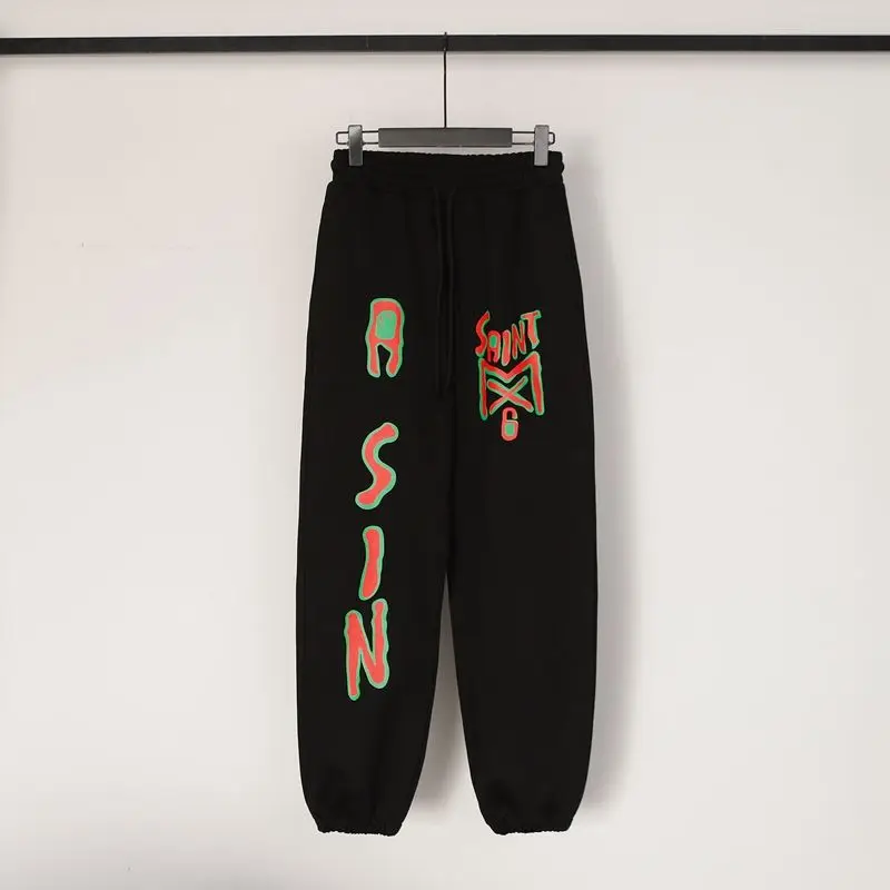 European and American Trendy Brand High Version Saint Michael Pure Cotton Sweatpants Spring and Autumn Casual Loose Tied Feet