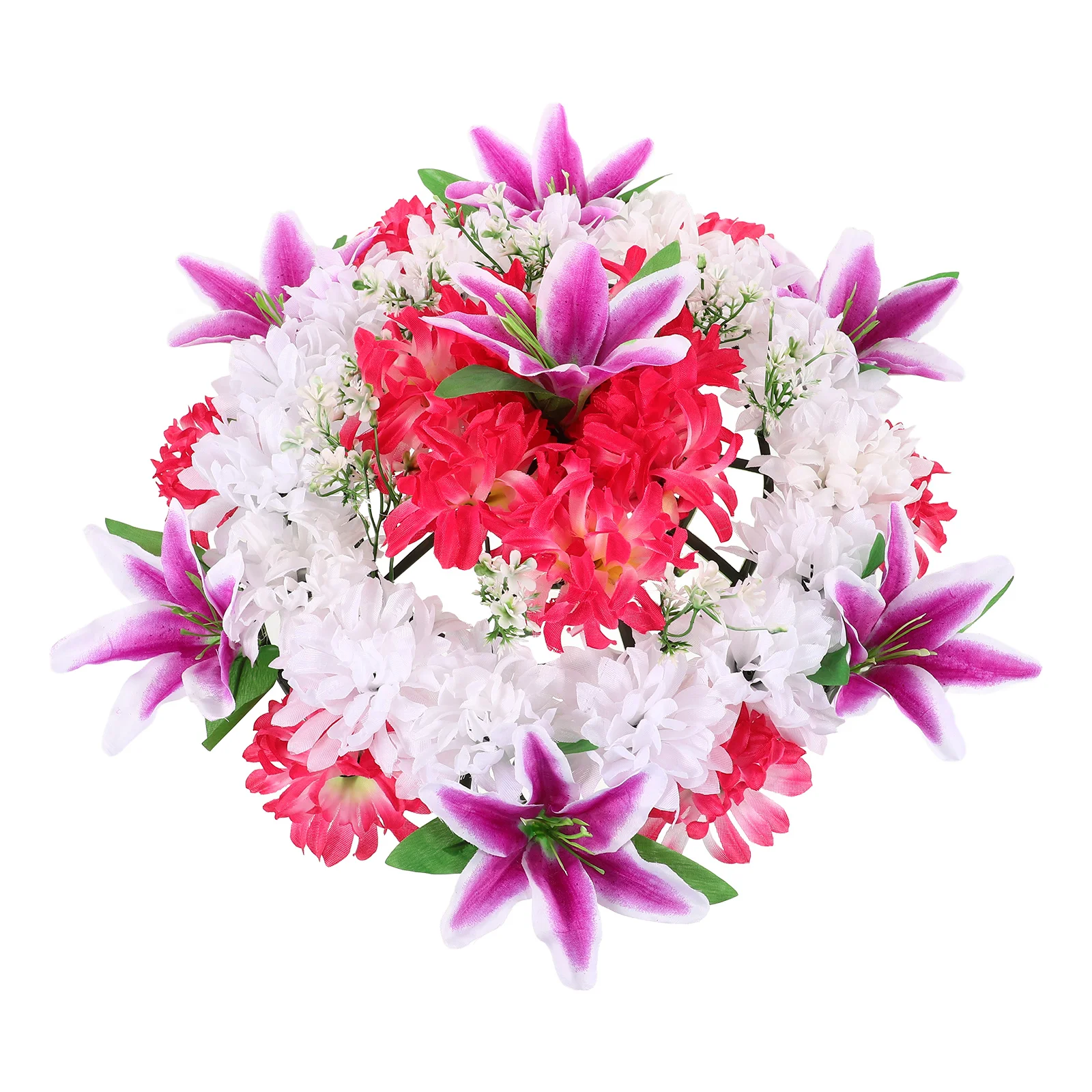 

Artificial Flower Wreath Premium Quality Realistic Texture Vivid Color Small Size Never Wither Easy Care Grave