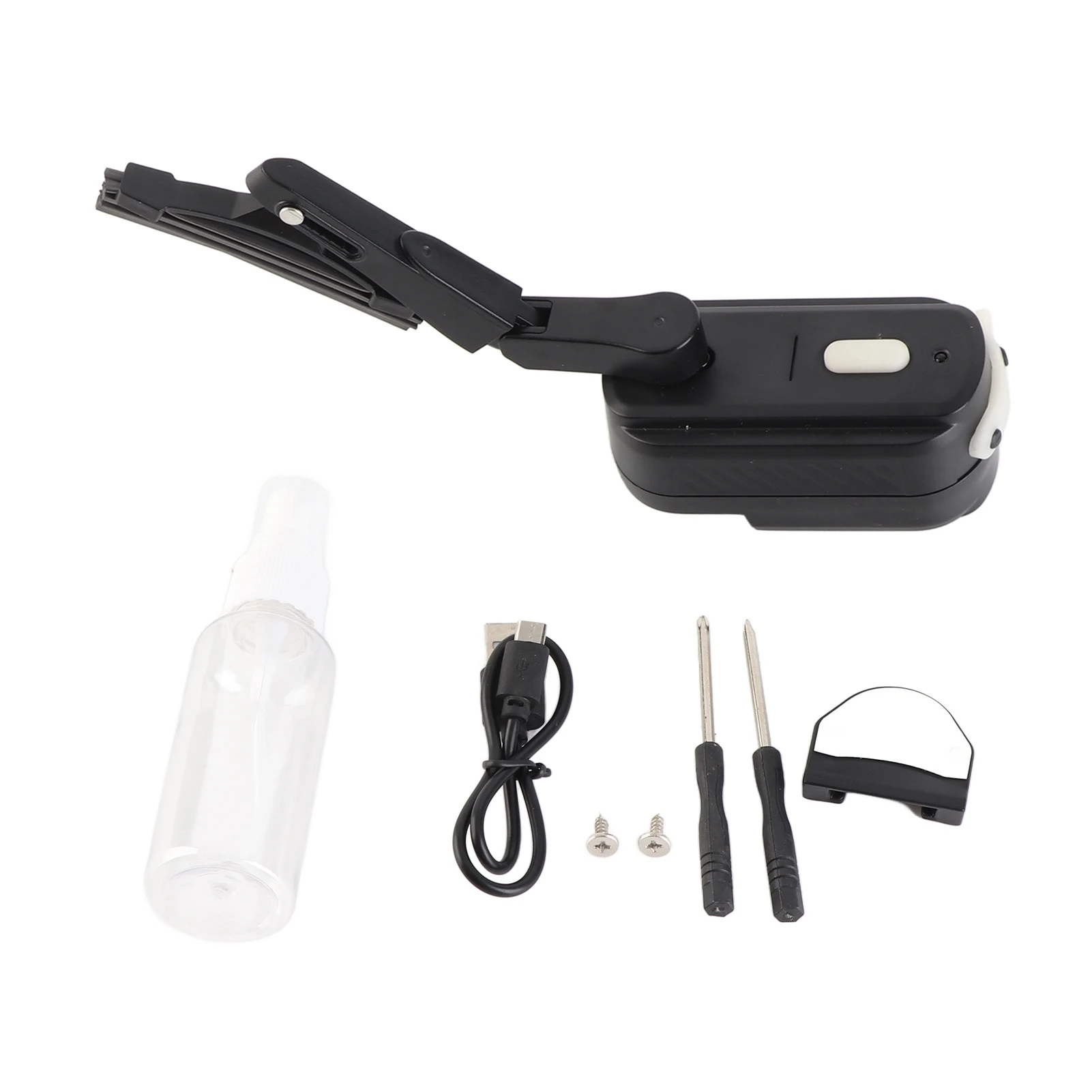 Limpador de para capacete de motocicleta ABS de alta resistência recarregável 2 velocidades ajustável limpador de para-brisa universal