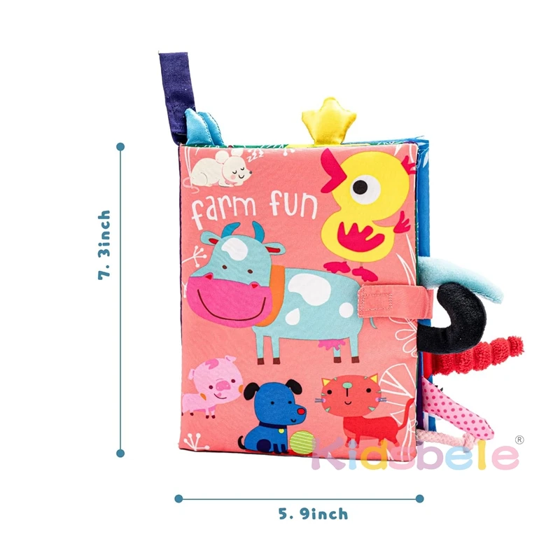 Morbidi libri increspati per bambini libro a tema animale giocattolo Touch and Feel Book Gift for Toddlers