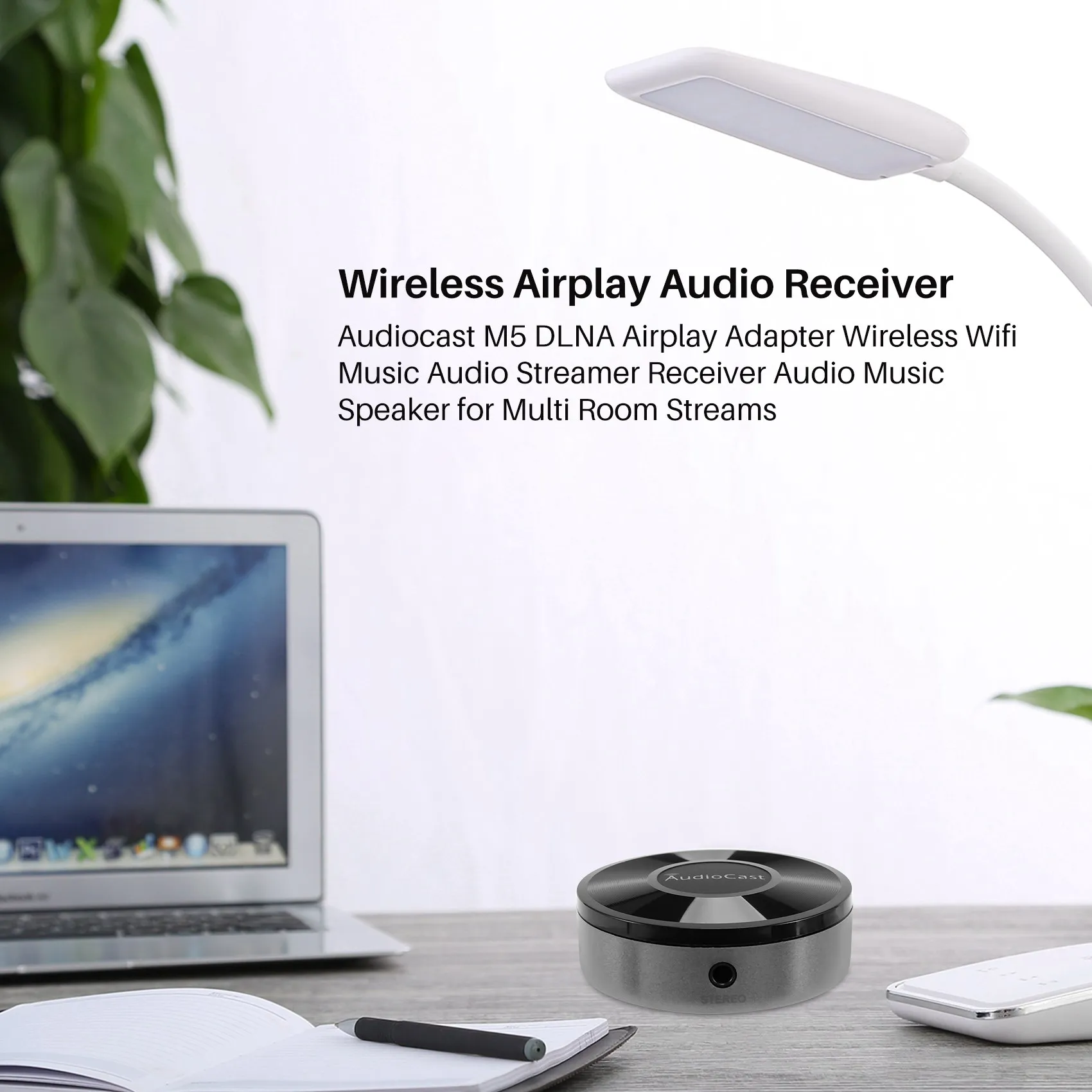 

ABIK-Audiocast M5 DLNA Airplay адаптер, беспроводной Wi-Fi музыкальный аудиоплеер, приемник для потоковой передачи музыки, аудиосистема для многозонального воспроизведения.