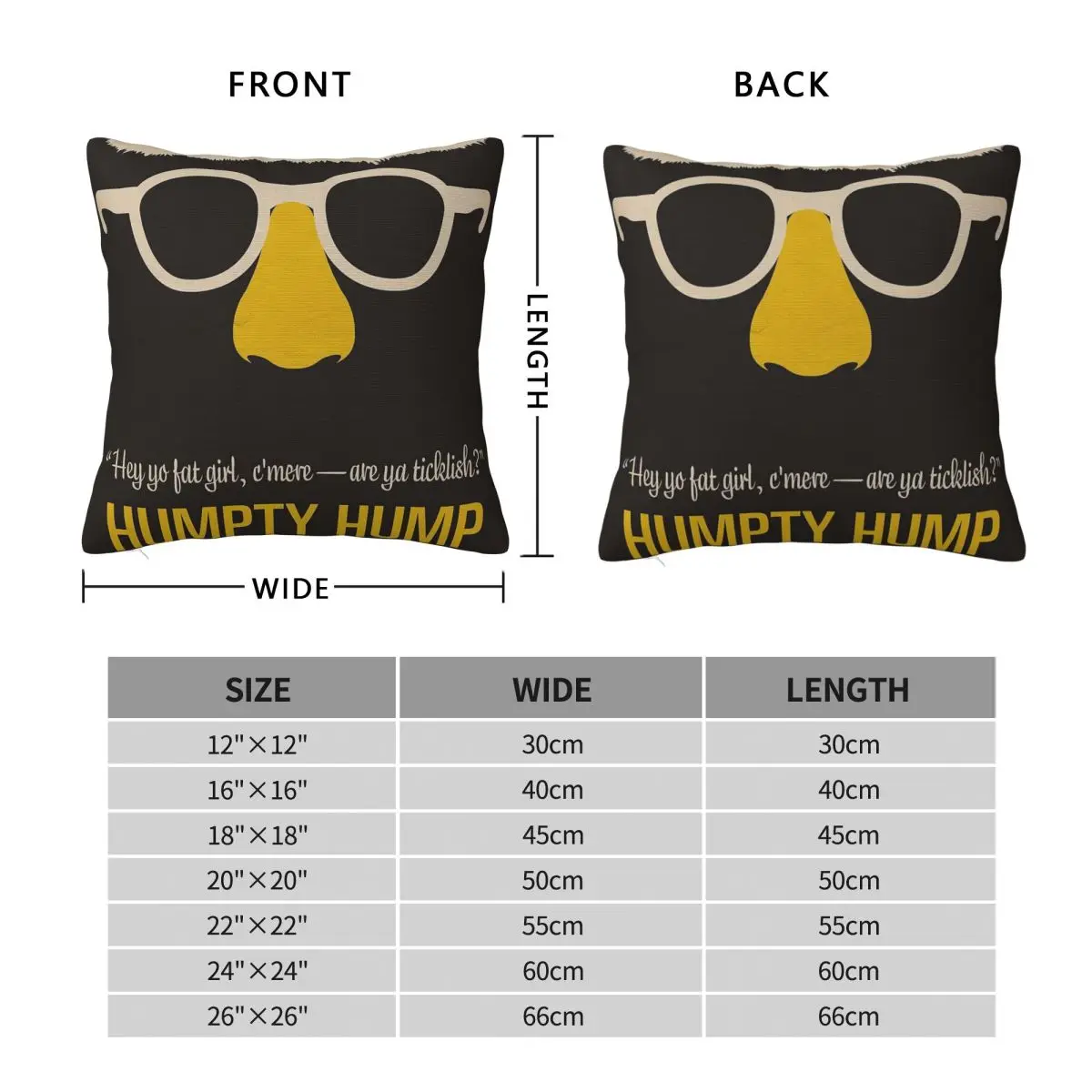 Humpty Hump Shock G Square Pillowcase Polyester Linen Velvet Printed Zip Decor Sofa Cushion Cover