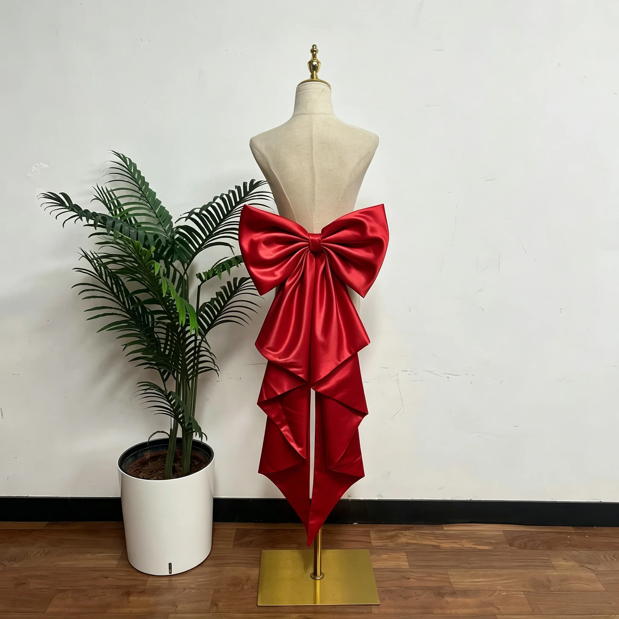 Detachable Satin Bridal Dress Ribbon Oversized Detachable Ribbon With Irregular Train Detachable Long Bridal Accessory Ribbon