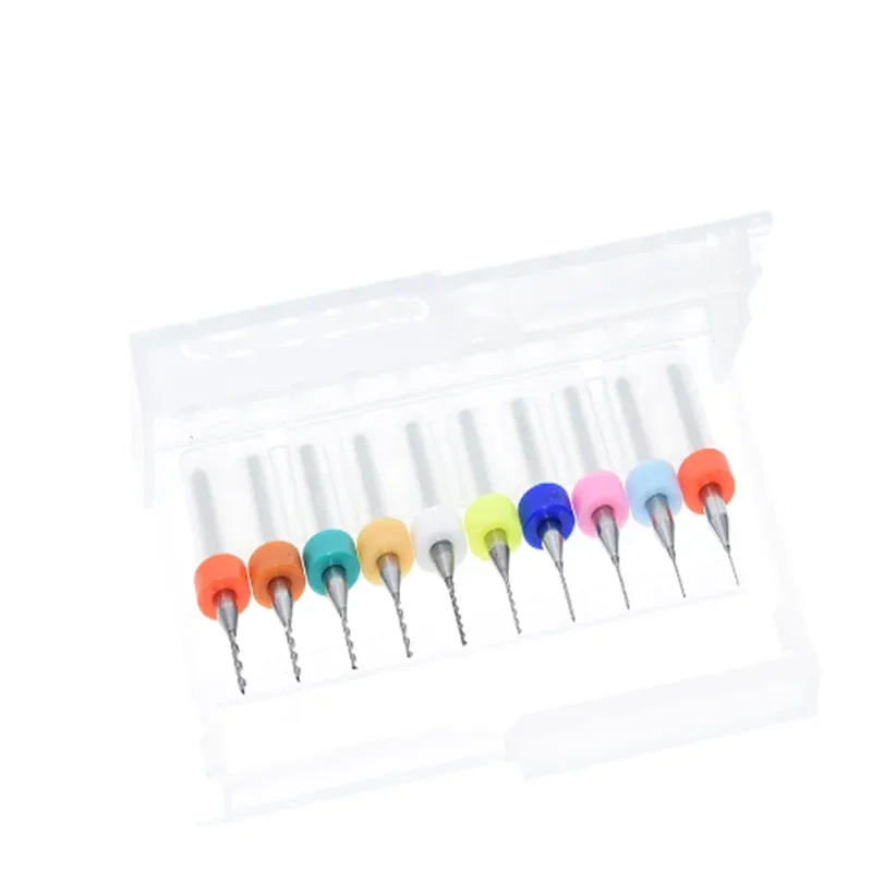 10pcs/box  0.3mm to 1.2mm PCB mini drill Bit tungsten steel carbide for print circuit board cnc drill Bits Machine