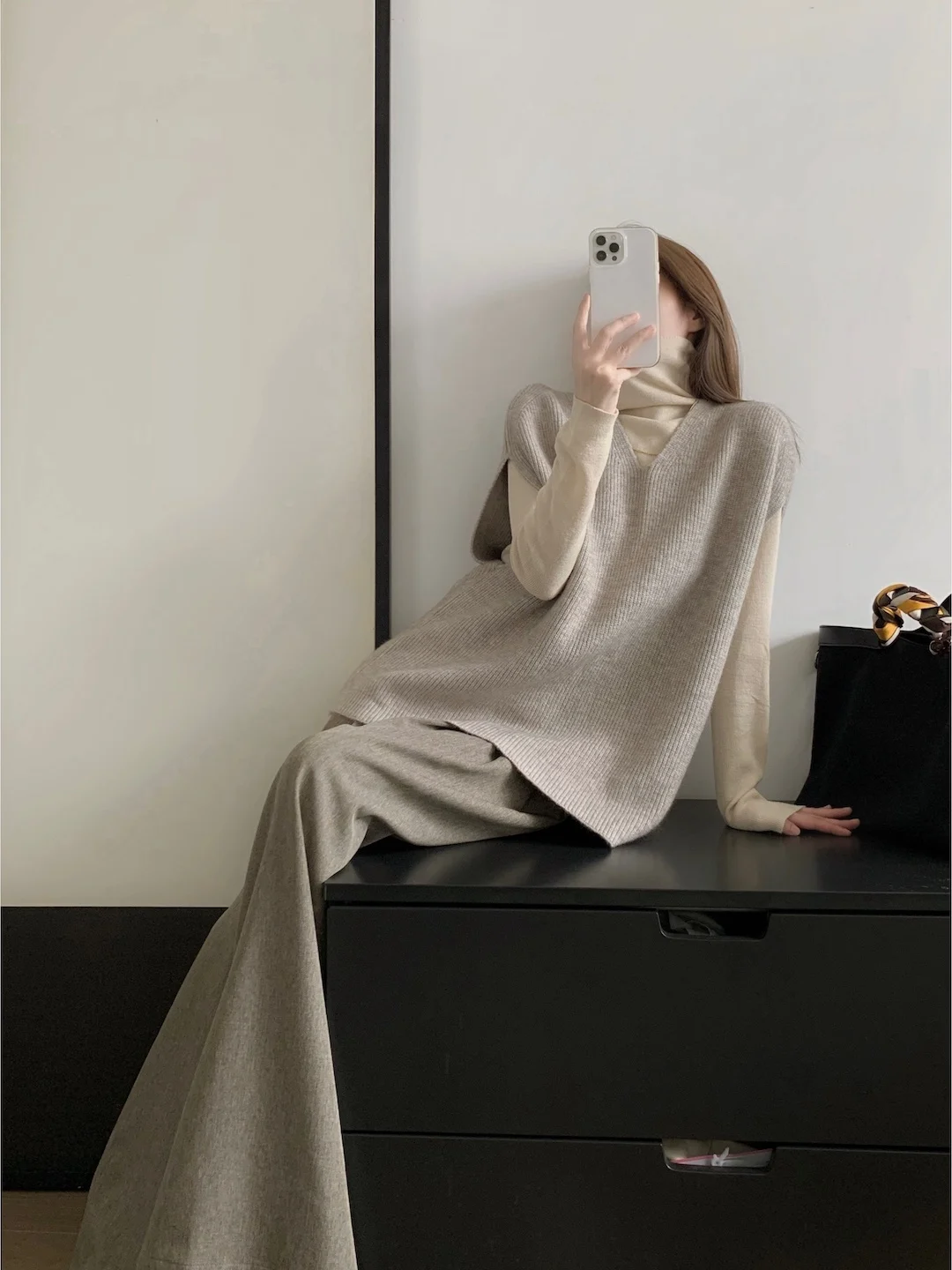 

Женский вязаный жилет FlowGaga Lazy Sle V-Ne, черный, свободного кроя, для многослойных образов, модная верхняя одежда