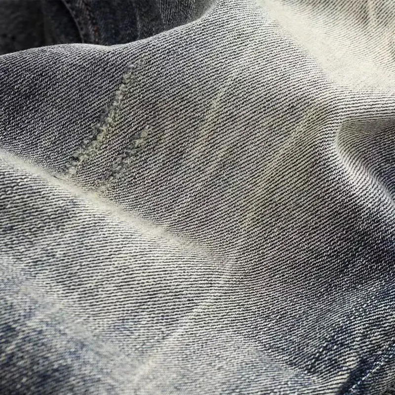 Fashion Designer Men Jeans High Quality Retro Blue Stretch Slim Fit Ripped Jeans Men Classical Trousers Vintage Pants Hombre