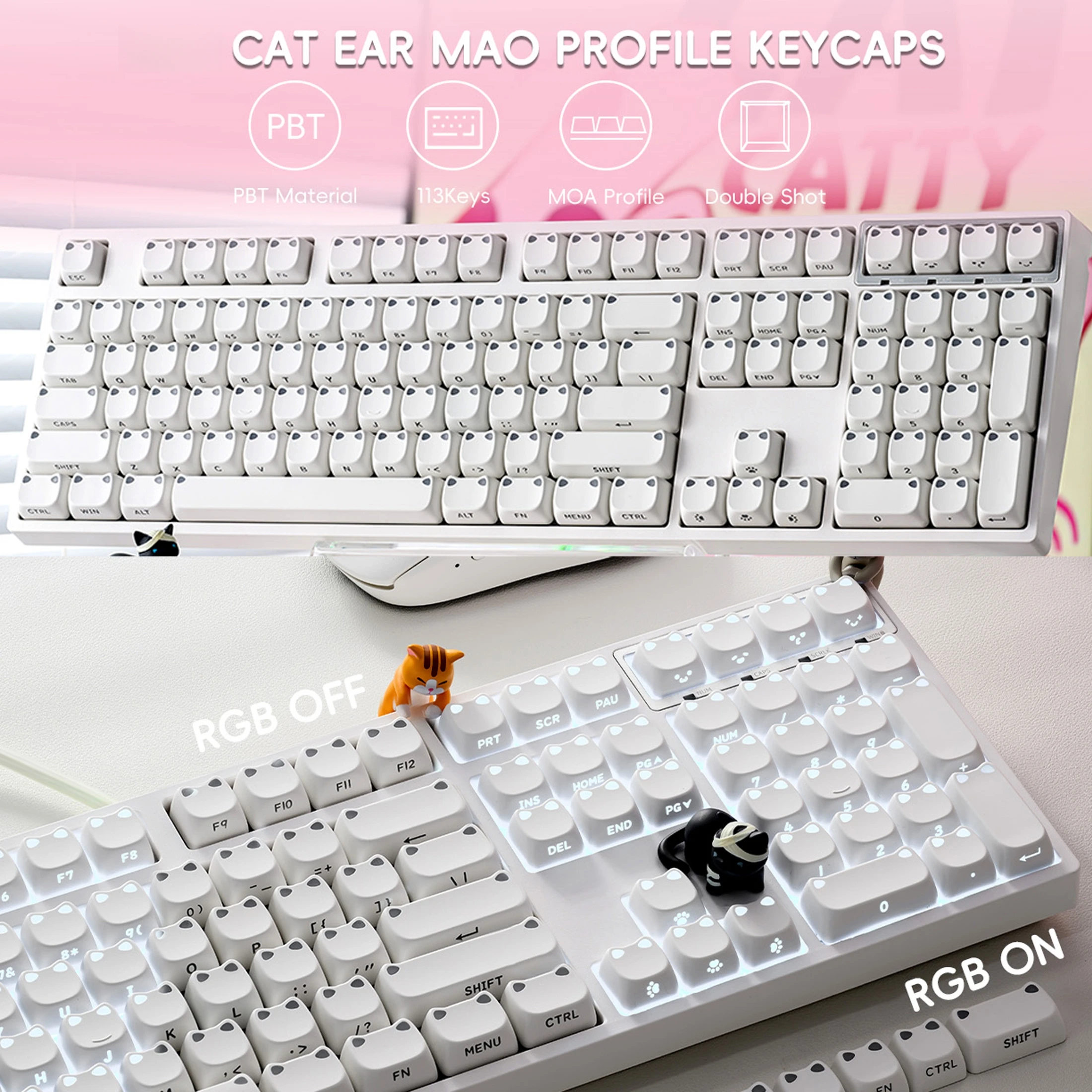 【¥2,226】XVX 猫耳キーキャップ-アリエク特価アラート