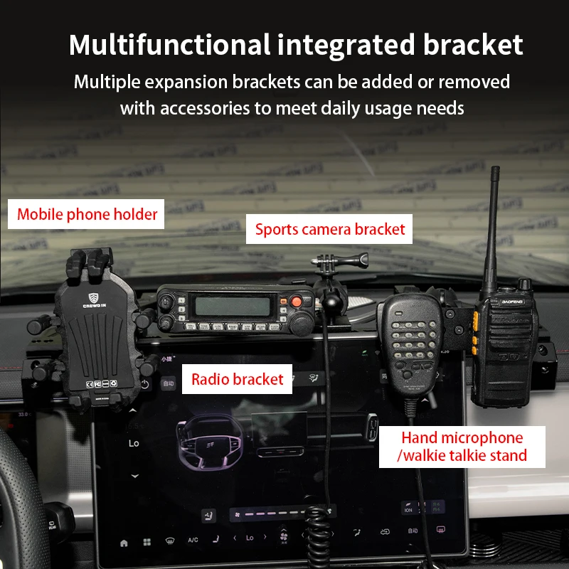 Integrated bracket for dashboard For Chery Jetour  T2 2023 2024 Car mounted mobile phone intercom sports camera fixing bracket