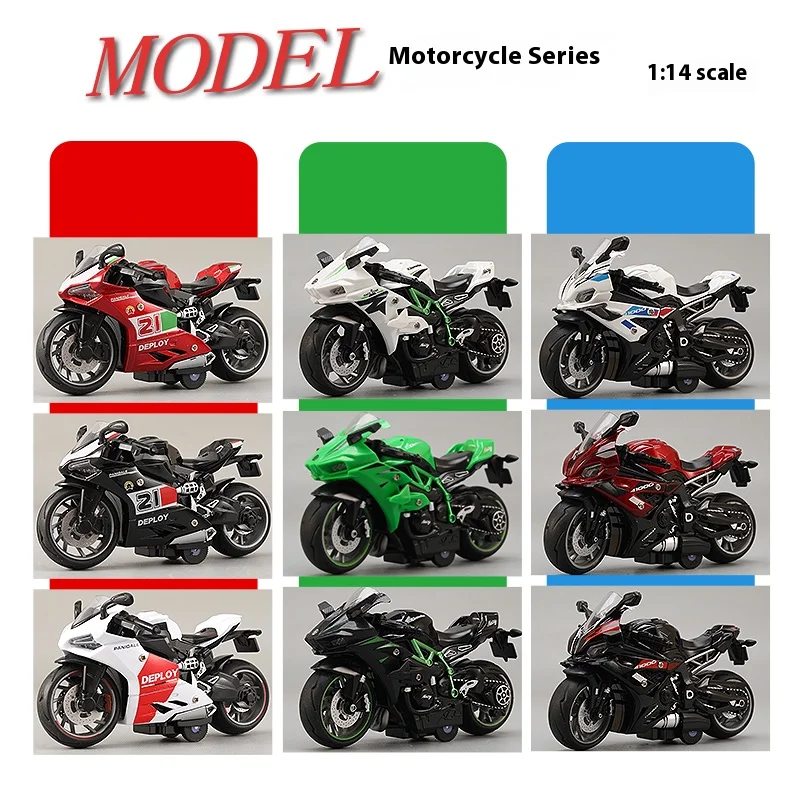

1:14 Ducati V4/BMW S1000/Kakasaki H2 модель мотоцикла детская игрушечная машинка подарок игрушки для мальчиков с музыкальным освещением