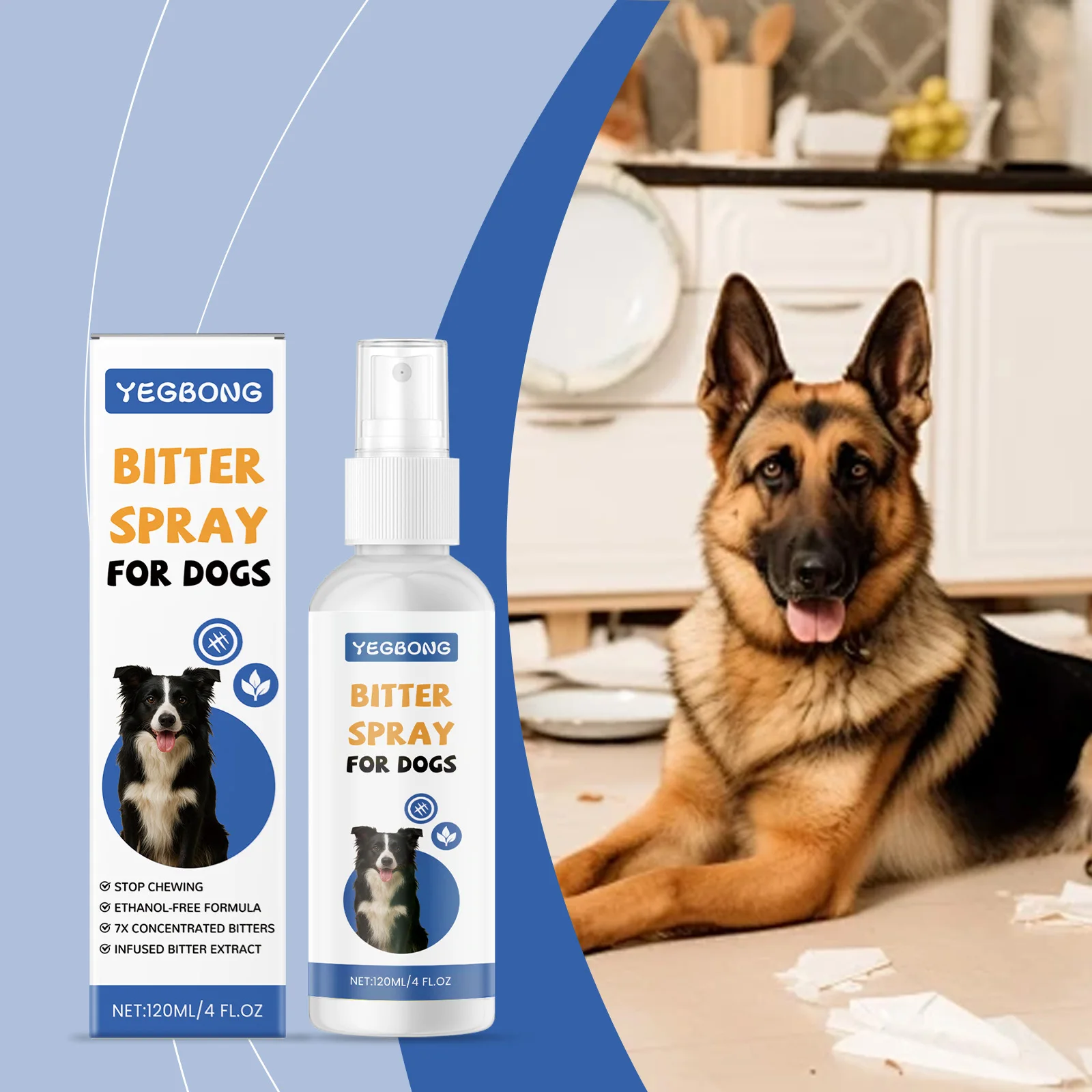 

YEGBONG Pet Chew Deterrent Spray Effectively Prevent Scratching Anti Chewing Protect Furniture Gentle Formula Dog Training Spray