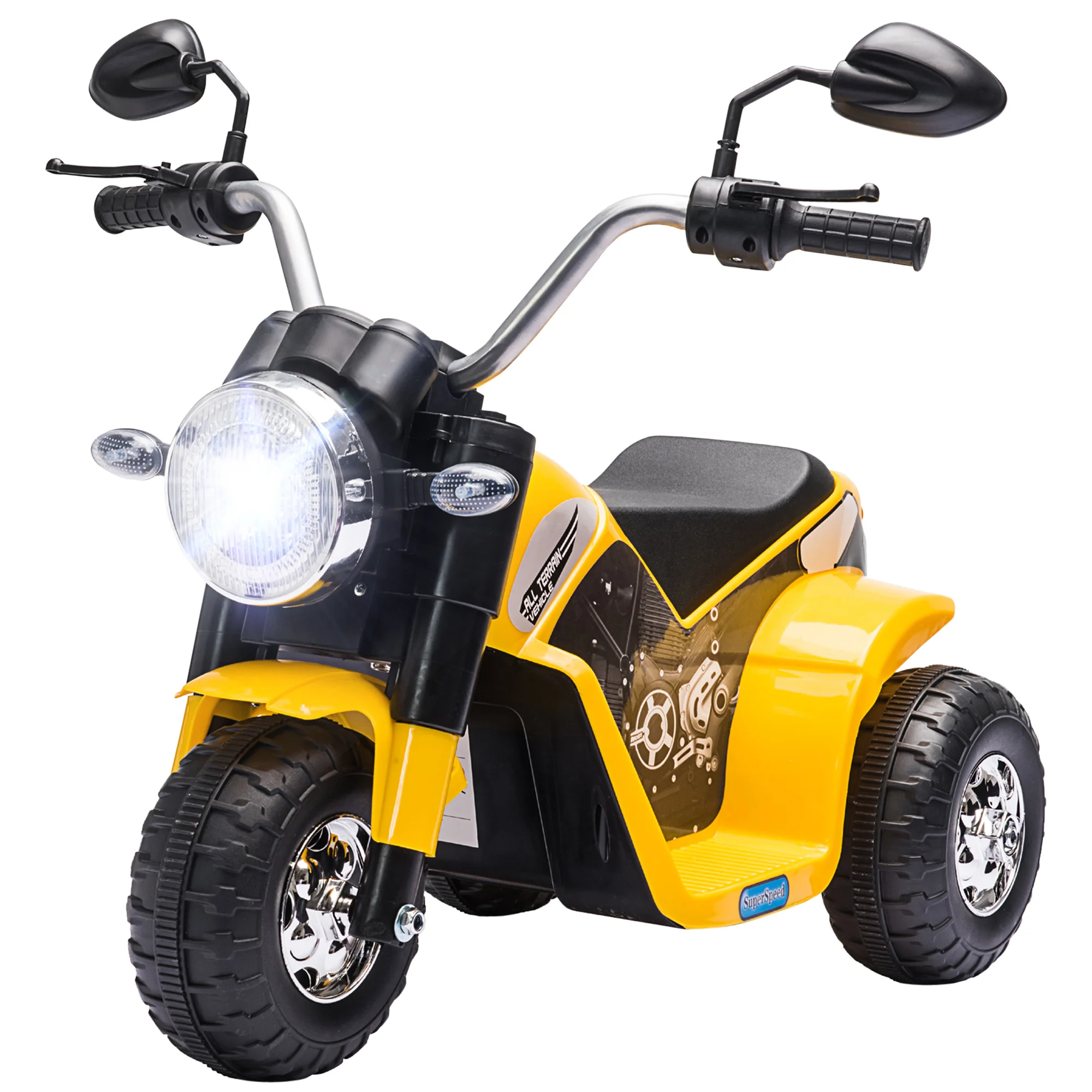 Homcom Rojo Moto Eléctrica Infantil Con 3 Ruedas Triciclo A Batería 6V Para Niños De 18-36 Meses Con Faro Bocina 72X57x56 Cm