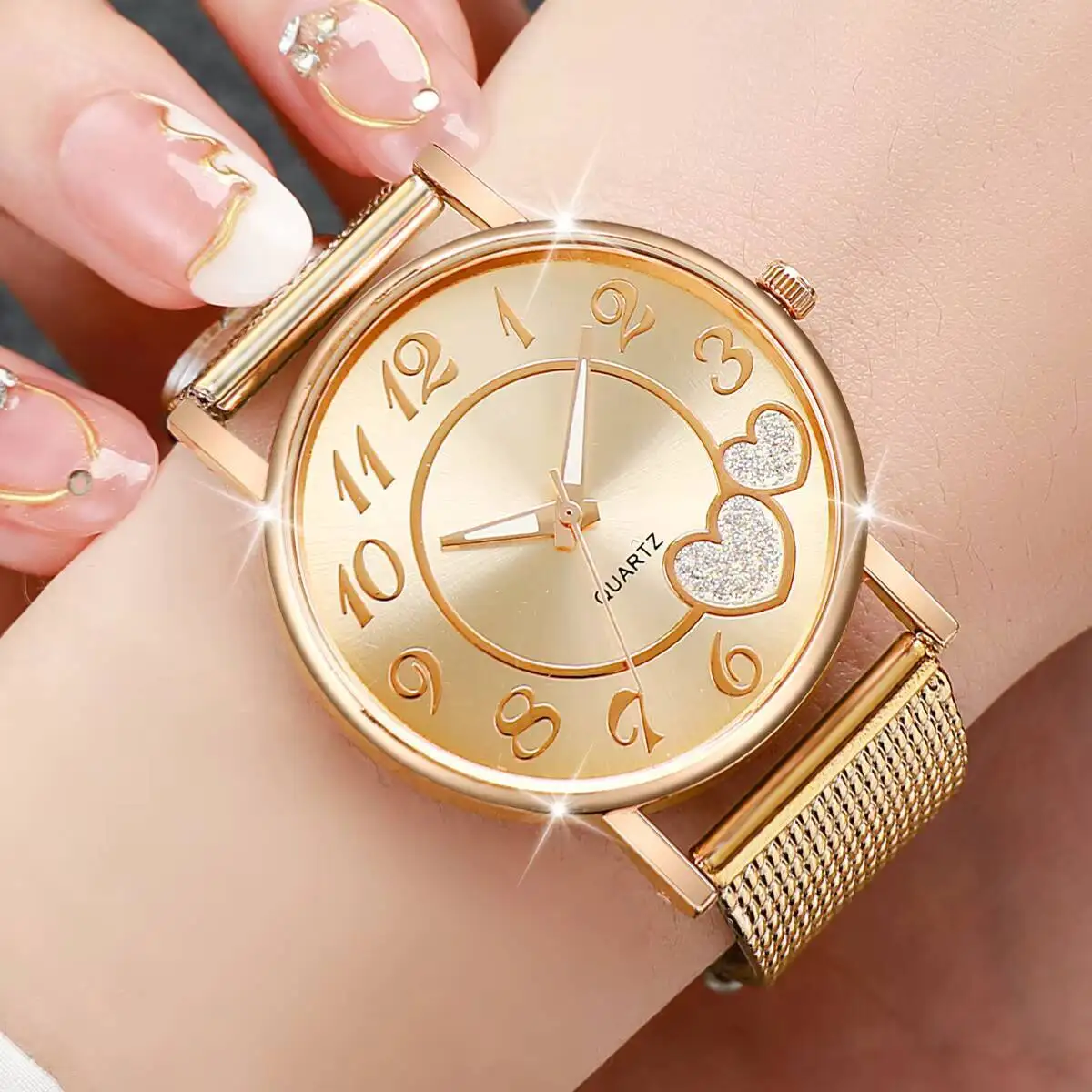 1/3PCS Fashion Heart Dial Women Watches Casual Plastic Strap Quartz Wristwatch Relogio Feminino（Without Box） - view 3