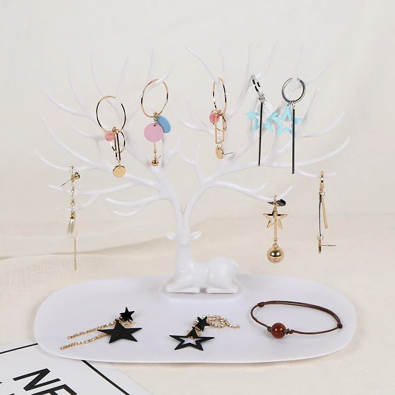 Nuovo stile piccoli cervi orecchini collana anello ciondolo braccialetto gioielli espositore vassoio albero portaoggetti portaoggetti organizzatore
