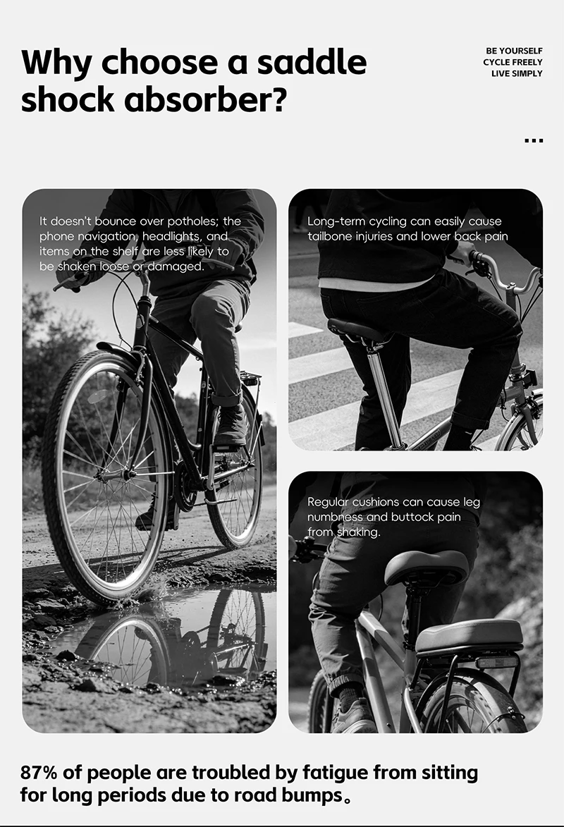 WEST BIKING Lokaler Versand Fahrradsattel Stoßdämpfer Feder-Sattelstütze Kissen für MTB Rennrad Komfortables Fahrradzubehör – Detail 5