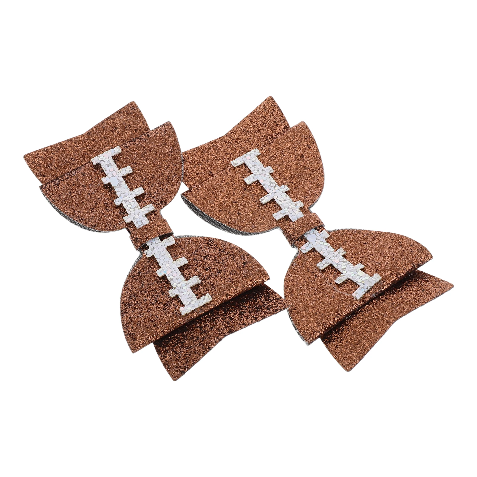 

2PCS Football Bow Clips Kids Toddler Baby Girls Hair Accessories Glitter Material Versatile Use Thin Hair
